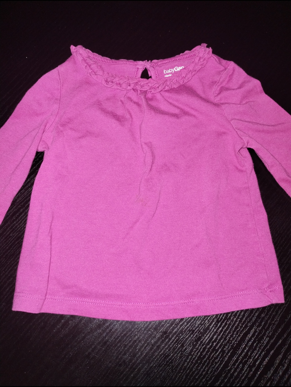 GAP Little Girls' Pink Long-Sleeve Ruffle Neck Top